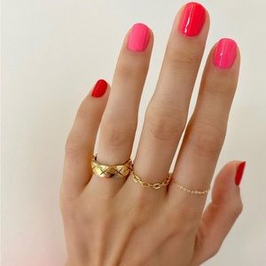 14k Gold Chain Link Pinky Ring
